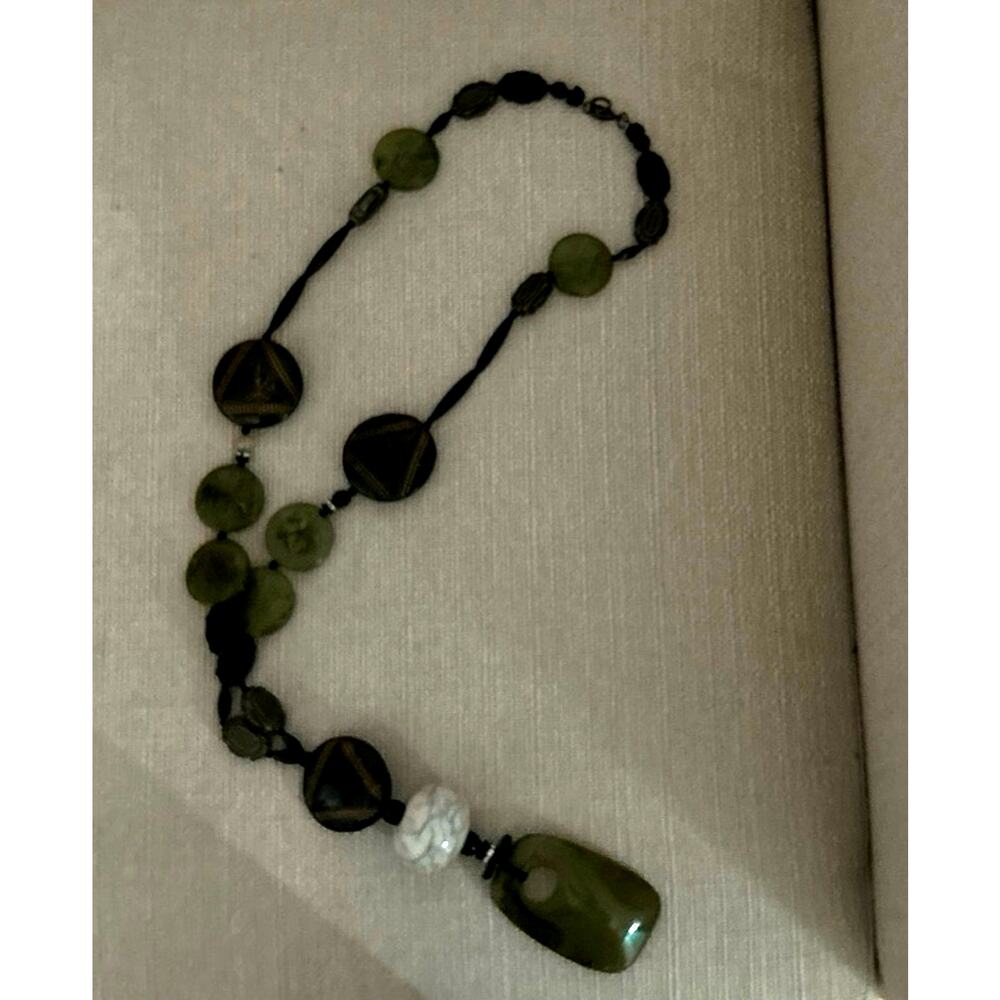 Chunky Necklace with large green beads